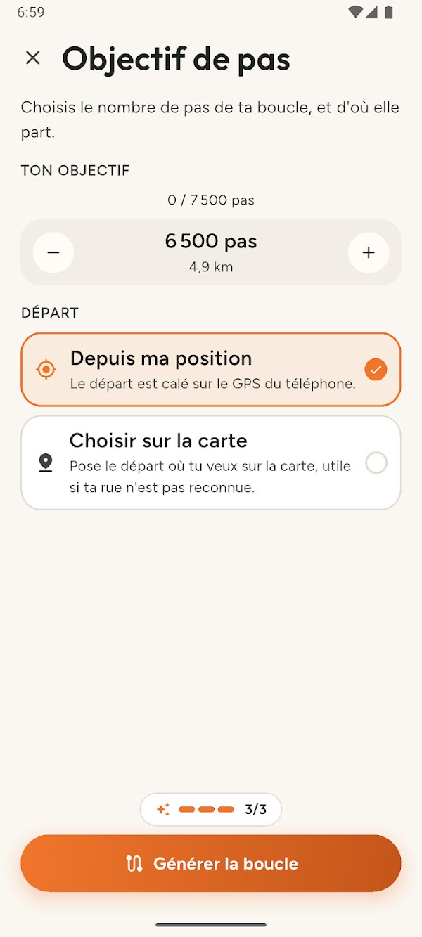 Réglage de l'objectif de pas quotidien